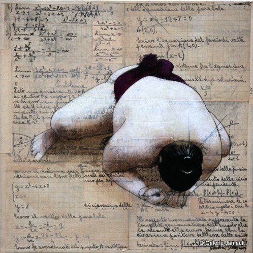 Gagnon 2 Sumo rouge 30×30 Galerie Jamault