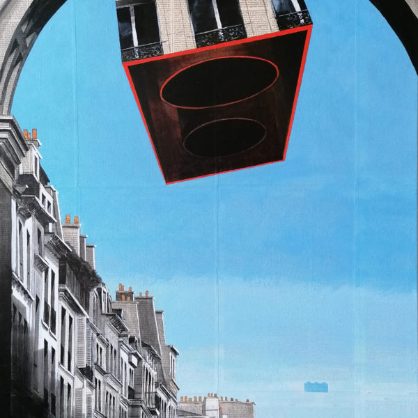 CHANSAREL-JAMAULT-Epreuve de l’irréel 09sur19-2021-92×60 Œuvre unique de Guillaume CHANSAREL, peinture et collage