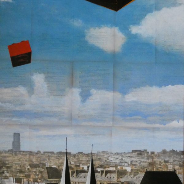 CHANSAREL-JAMAULT-Epreuve de l’irréel 17sur19-116×73-2021 Œuvre unique de Guillaume CHANSAREL, peinture et collage