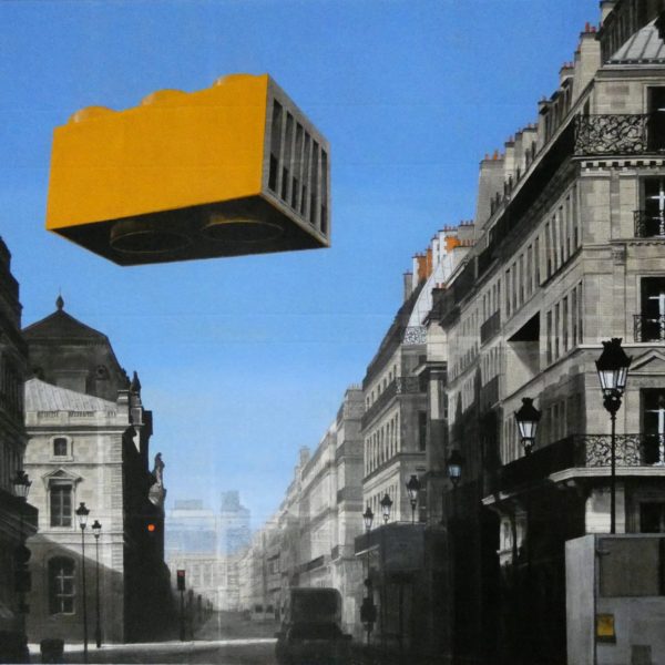 CHANSAREL-JAMAULT-Epreuve de l’irréel 19sur19-114×195-2021 🔴 (vendu) Œuvre unique de Guillaume CHANSAREL, peinture et collage