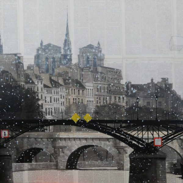 CHANSAREL-JAMAULT-Epreuve de l’irréel 6sur19-73×100-2021 – 🔴 (vendu) Œuvre unique de Guillaume CHANSAREL, peinture et collage