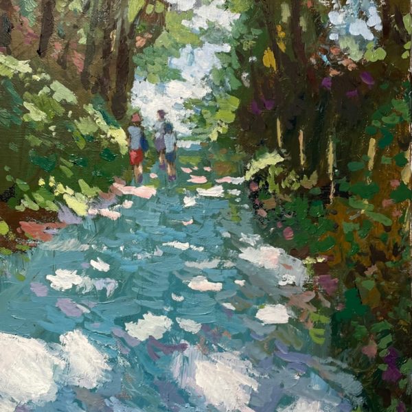 J MACKEOWN – Galerie Jamault – Chemin vers la plage 8P 46×33 🔴 (vendu) Tableau original de James Mackeown (peinture à l'huile sur toile) présenté à la Galerie Jamault de Paris