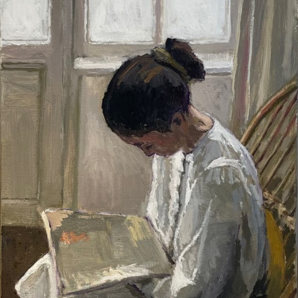 J MACKEOWN – Galerie Jamault – Le magazine 5P 35×24 🔴 (vendu) Tableau original de James Mackeown (peinture à l'huile sur toile) présenté à la Galerie Jamault de Paris