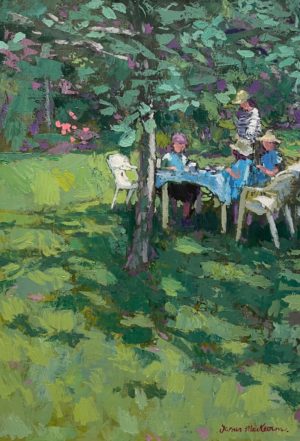 Tableau original de James Mackeown (peinture à l'huile sur toile) présenté à la Galerie Jamault de Paris
