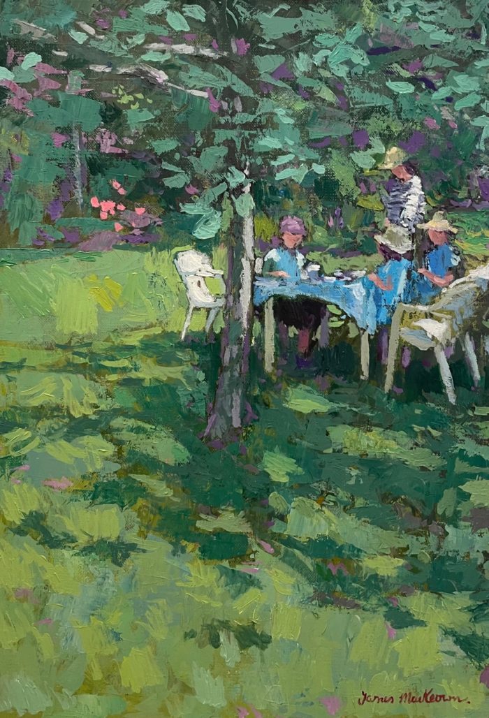 Tableau original de James Mackeown (peinture à l'huile sur toile) présenté à la Galerie Jamault de Paris