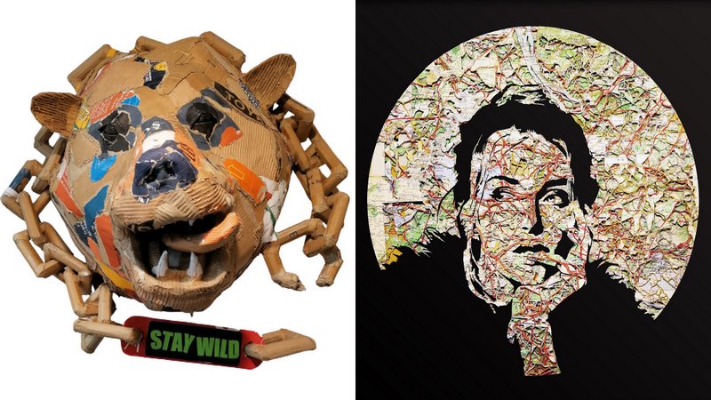 Deux œuvres représentatives du travail de l'artiste plasticien Joanathan Bessaci