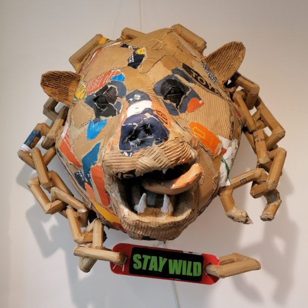 BESSACI – Ours 1 90x90x75 – Galerie Jamault 🔴 (vendu) OURS œuvre de Joanathan BESSACI - sculpture en carton recyclé