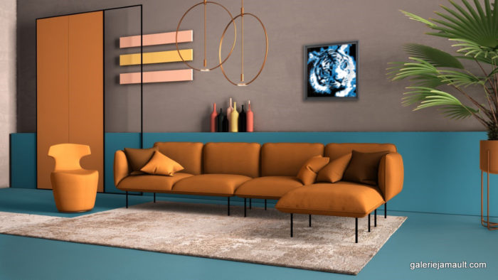 TIGRE bleu - A. Gamard - 60x60 cm – Image 2