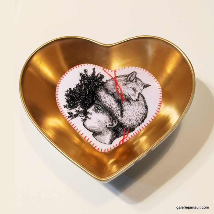 Coeur - Love story - céramique - 18,5x16x6 cm - E. Pagliarino