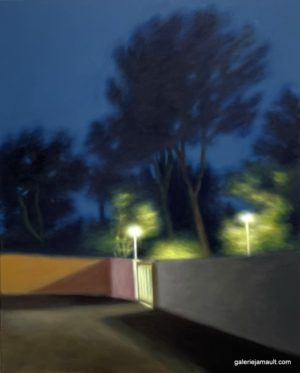 Œuvre originale de Laetitia Giraud - peinture nocturne issue de la série Eternal Summer 2023, tableau n1