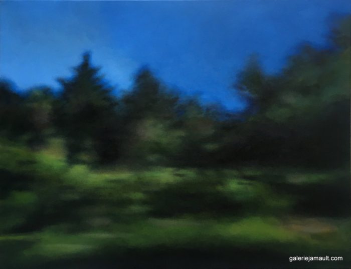 Grand paysage nocturne - peinture de Laetitia GIRAUD, acrylique sur toile