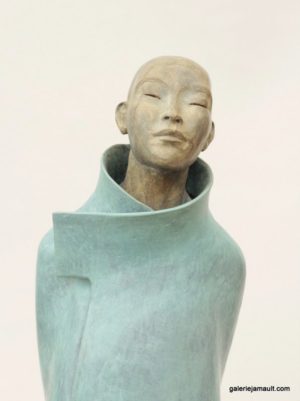 Sculpture originale de Sandra COURLIVANT, terre cuite pièce unique - inspiration Mongolie