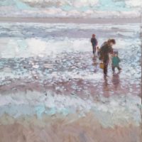 J. Mackeown - A la pêche aux crevettes - 55x38 cm (ENCADRE)