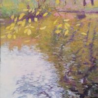 J. Mackeown - Les reflets, la rivière d'argent - 130x89 cm (ENCADRE)