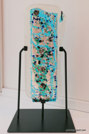 Catherine BRUGNOLO - Verre de Murano, Adriatique turquoise - 46x24cm