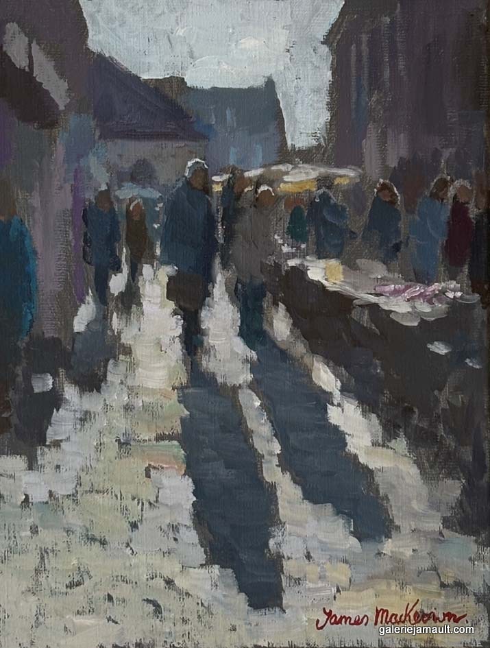 Peinture à l'huile de l'artiste Jamaes Mackeown présentée à la Galerie Jamault de Paris dans le Marais