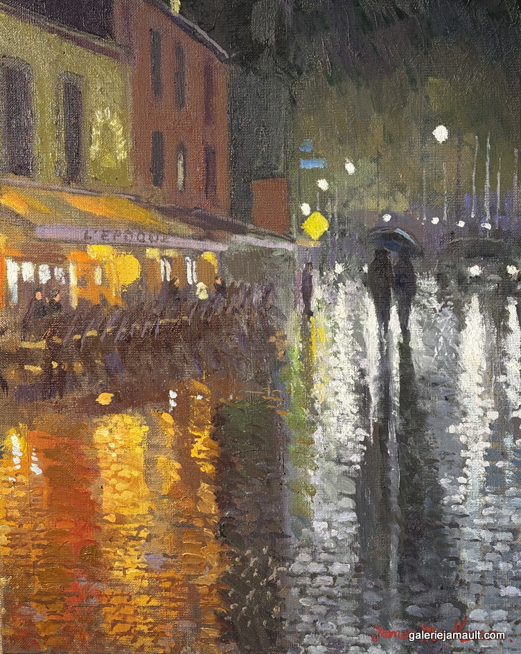 Peinture à l'huile de l'artiste Jamaes Mackeown présentée à la Galerie Jamault de Paris dans le Marais