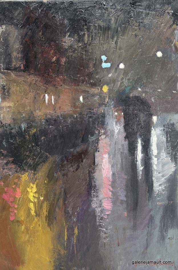 Peinture à l'huile de l'artiste Jamaes Mackeown présentée à la Galerie Jamault de Paris dans le Marais