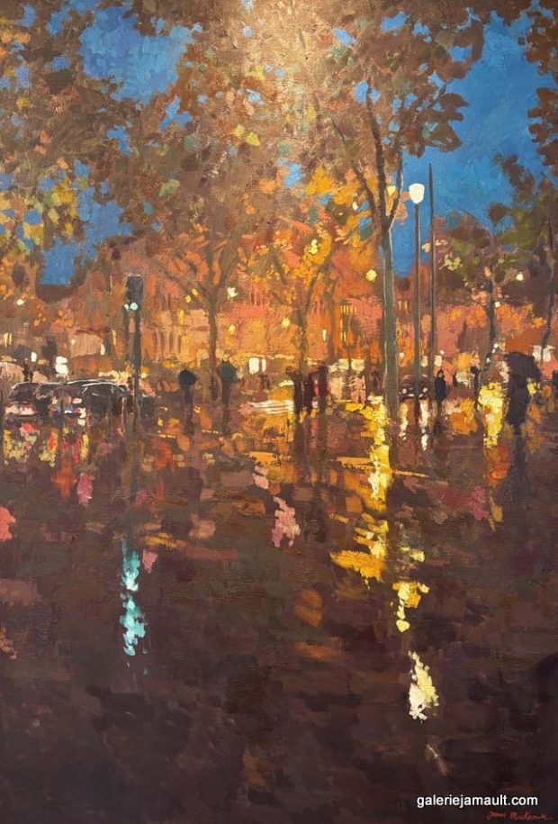 Peinture à l'huile de l'artiste Jamaes Mackeown présentée à la Galerie Jamault de Paris dans le Marais