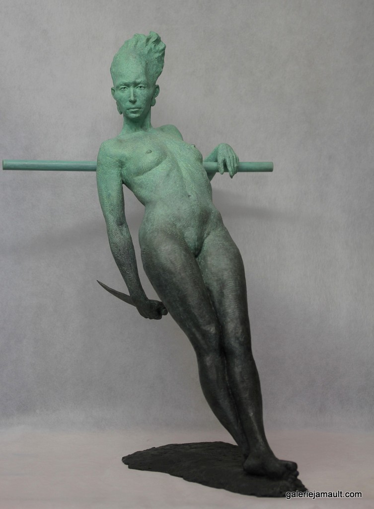Sculpture originale en bronze de l'artiste Eric Vanel exposée à la Galerie Jamault à Paris