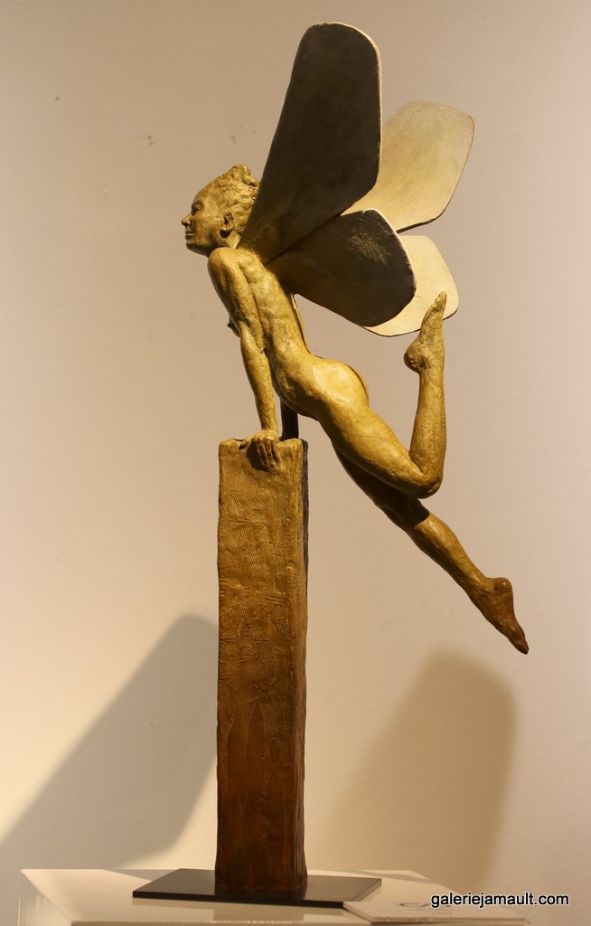 Sculpture originale en bronze de l'artiste Eric Vanel exposée à la Galerie Jamault à Paris