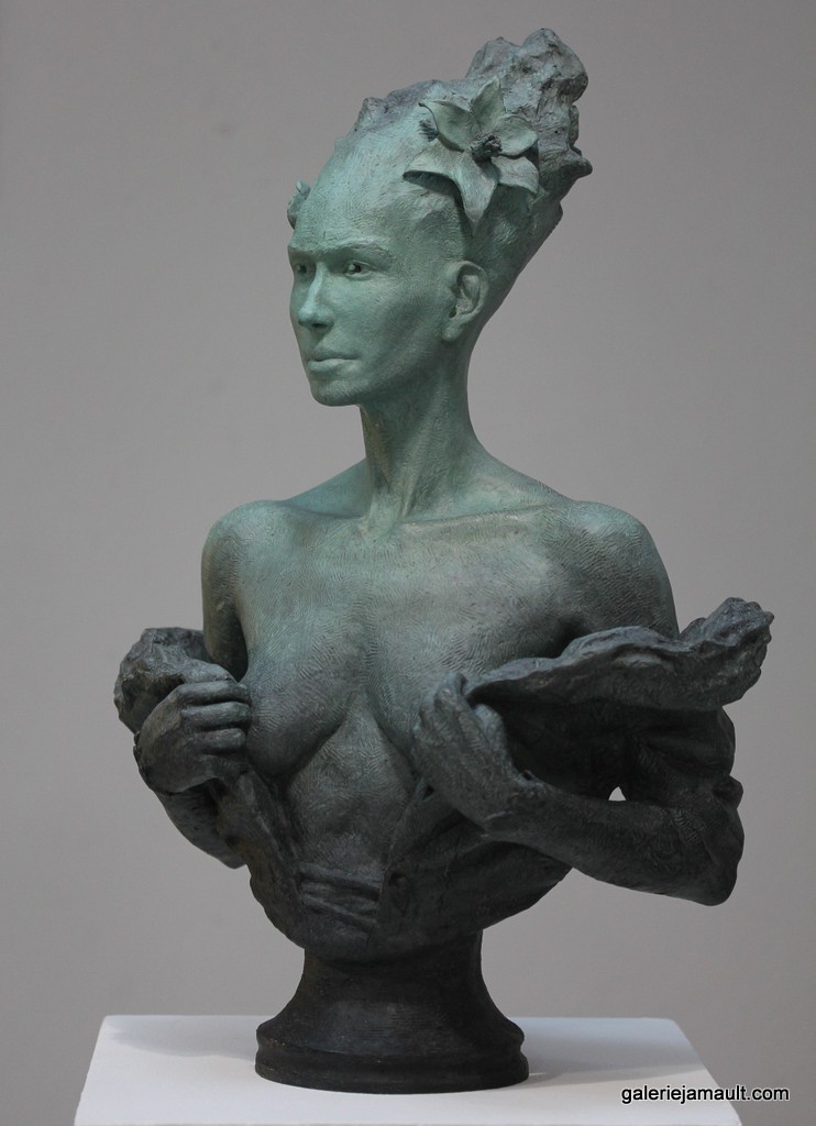Sculpture originale en bronze de l'artiste Eric Vanel exposée à la Galerie Jamault à Paris