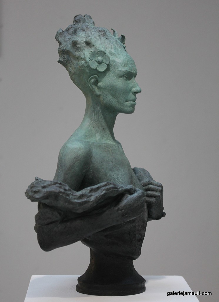 Sculpture originale en bronze de l'artiste Eric Vanel exposée à la Galerie Jamault à Paris