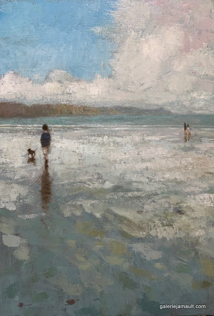 Marée basses - chien sur la plage