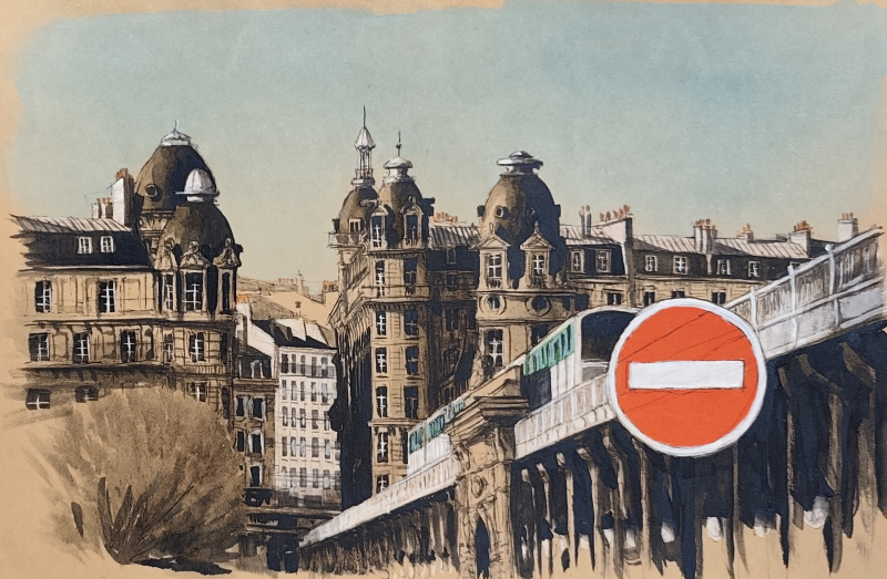 Dessin original de l'artiste français Guillaume Chansarel, natif de Bordeaux