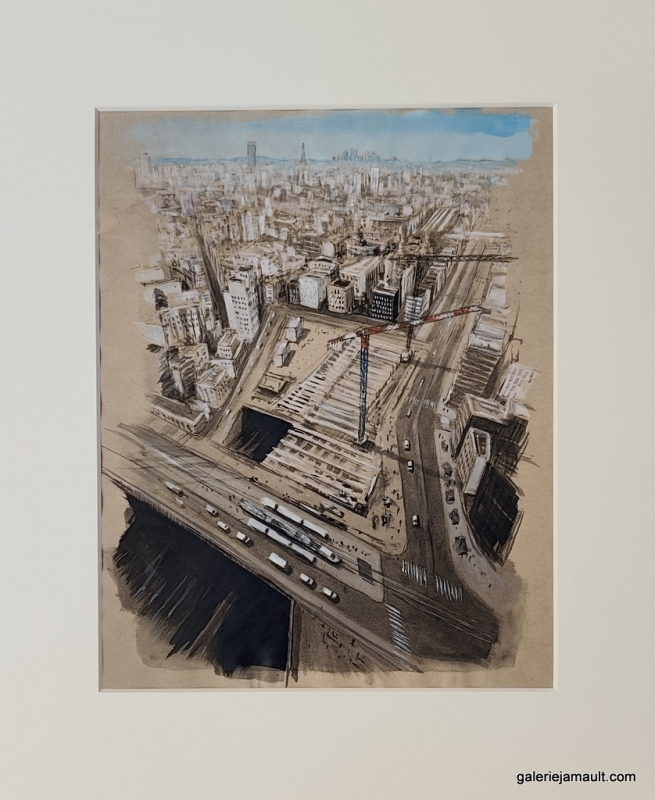 Dessin original de l'artiste français Guillaume Chansarel, natif de Bordeaux