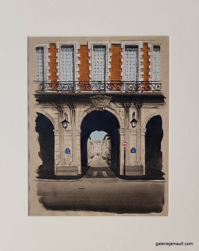 Dessin original de l'artiste français Guillaume Chansarel, natif de Bordeaux