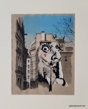Dessin original de l'artiste français Guillaume Chansarel, natif de Bordeaux