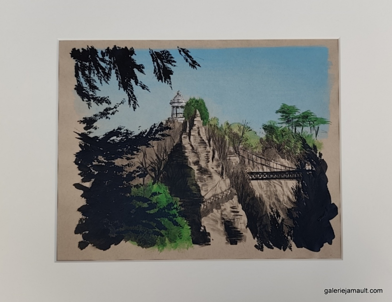 Dessin original de l'artiste français Guillaume Chansarel, natif de Bordeaux